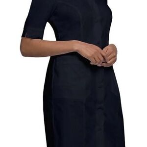 Cherokee Black Sheath Dress 3/4 Sleeve Crew Neck Scrub Dress